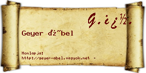 Geyer Ábel névjegykártya